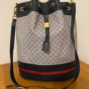 Gucci Ophidia Bucket Vintage Monogram Blue Gg